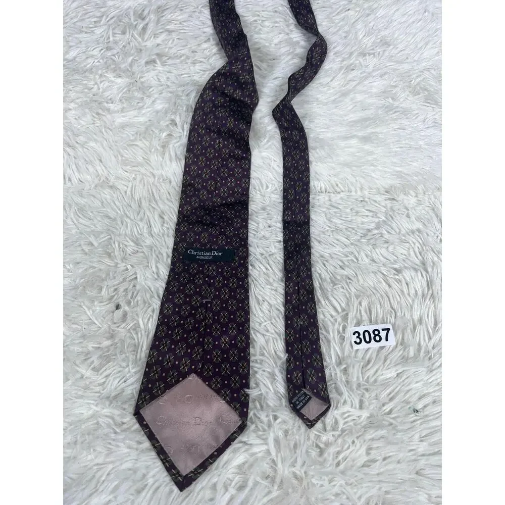 Vintage Christian Dior Monsieur Tie Mens Silk Floral Pattern Made In Italy 90s